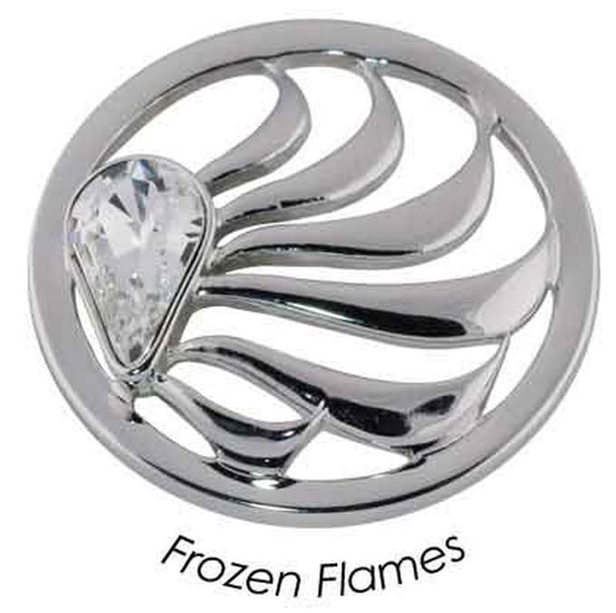 Quoins Disk Frozen Flames staal zilverkleurig Large QMOK-12L-E-CC