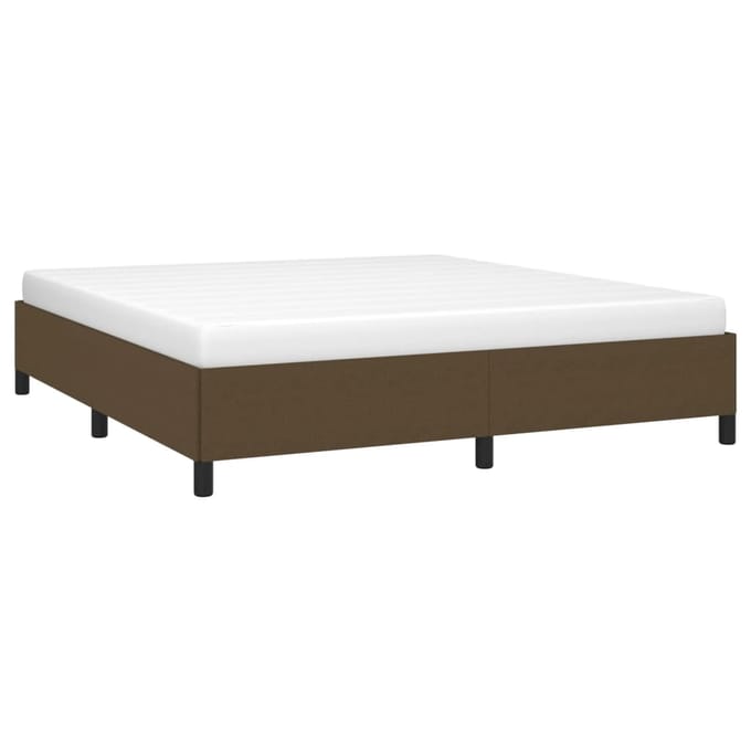 vidaXL - Bedframe - zonder - matras - stof - donkerbruin - 180x200 - cm
