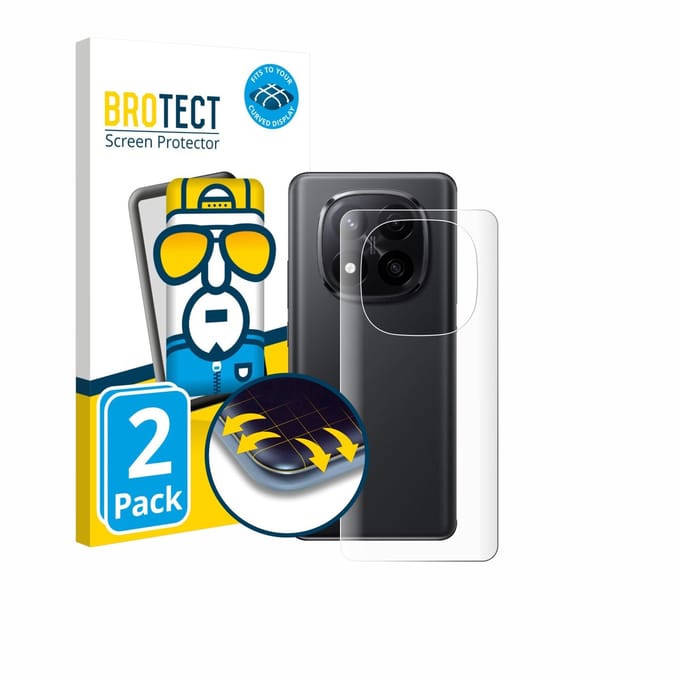 BROTECT - Screenprotector voor Xiaomi Redmi Note 14 Pro Plus 5G (Achterkant) - Folie Beschermfolie transparant volledig dekking - 2 Stuks