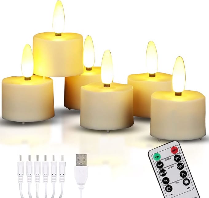 MKSS® Led Kaarsen Met Afstandsbediening - Bewegende Vlam - Dimbaar - Wit