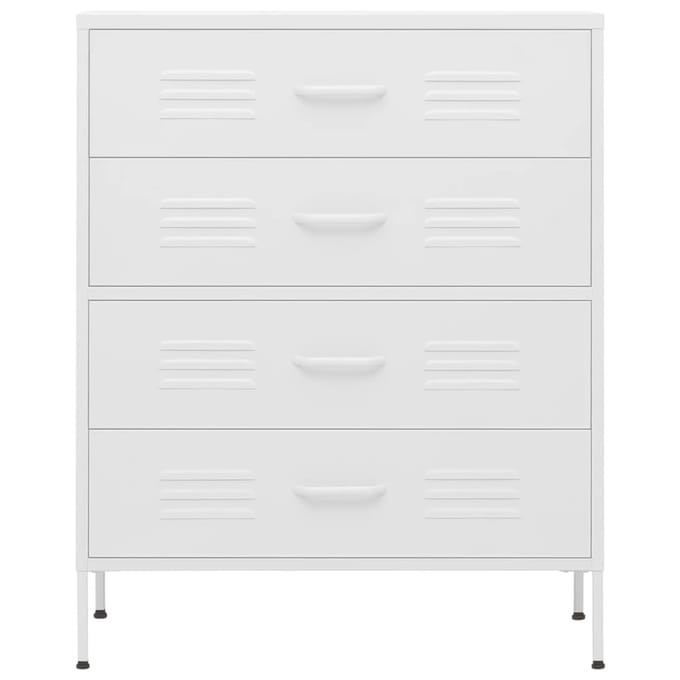 vidaXL Ladekast 80x35x101,5 cm staal wit