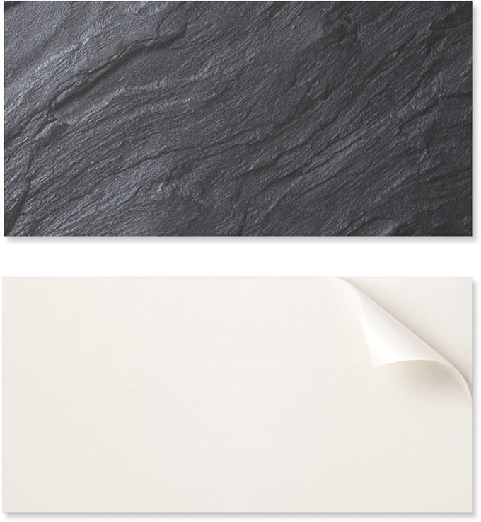 Zelfklevend PVC-eetkamerpaneel met afbeelding, 100x50 cm, met natuursteenstructuur.