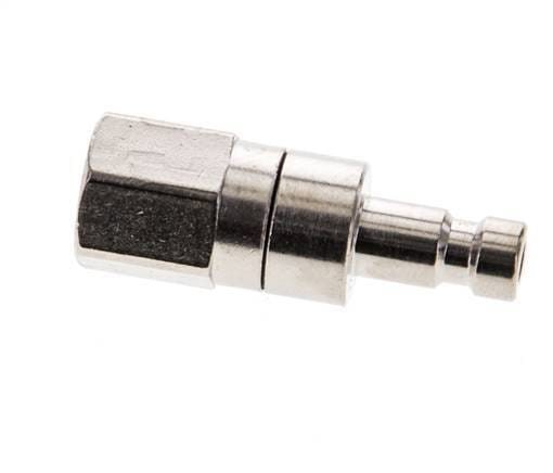Vernikkeld Messing DN 2.7 (Micro) Luchtkoppeling Insteeknippel M5 Binnendraad Double Shut-Off - CLP2-F-BN-SV-P-5