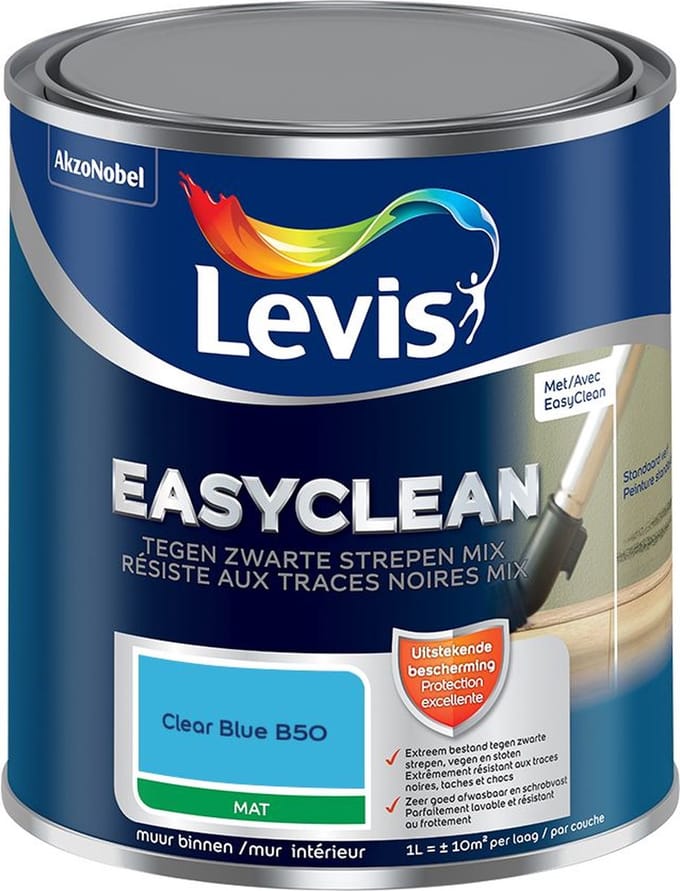 Levis - Easyclean Tegen Zwarte Strepen Mix - Clear Blue B50 - Mengverf - 1 L
