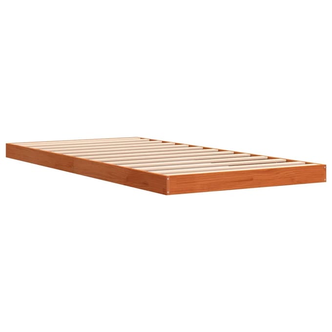 vidaXL - Bedframe - massief - grenenhout - wasbruin - 75x190 - cm