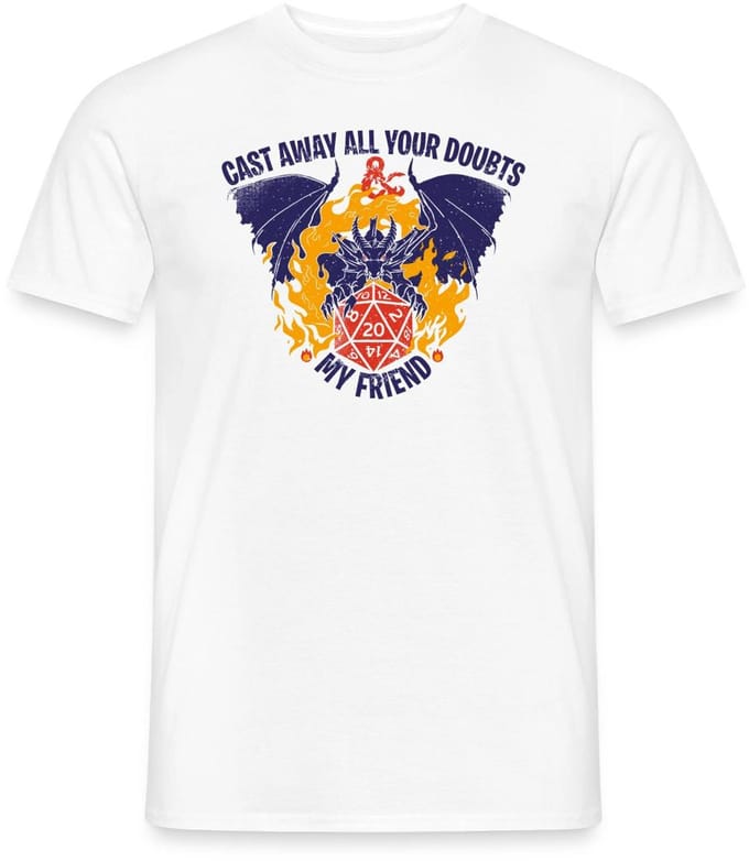 Dungeons And Dragons Hellfire-Draak En D20 Kubus T-Shirt Heren