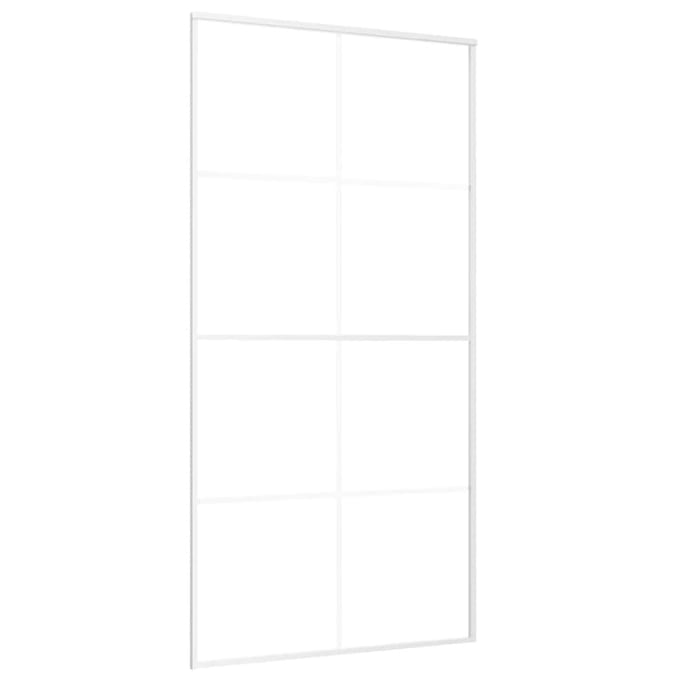 vidaXL - Schuifdeur - 102,5x205 - cm - ESG-glas - en - aluminium - wit