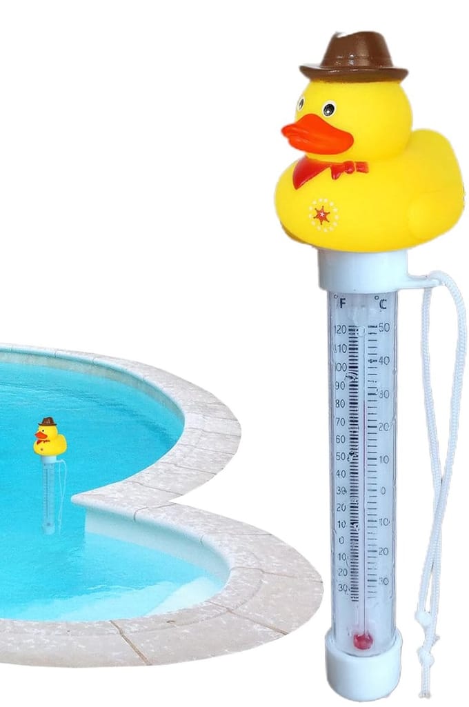Zwemthermometer Drijvend - Waterthermometer Eend - Zwembad Temperatuur Meten - Schattig Eend Ontwerp - 20 cm - Geel