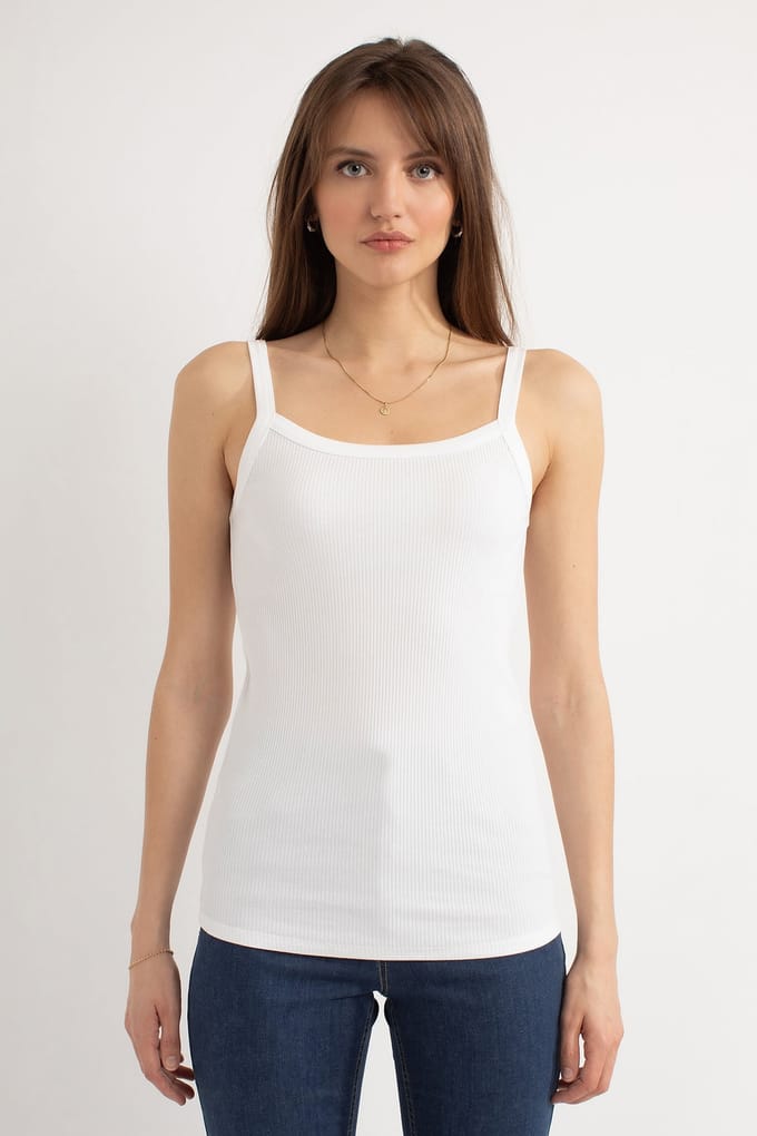 Josephine & Co Holly Tank Top Rib White Größe: M | Unterhosen Outlet | Damen | Weiß