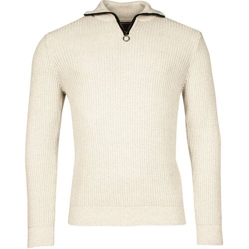 Baileys Trui Uni Color Half Zip Allover Structure Knit Kitt / male