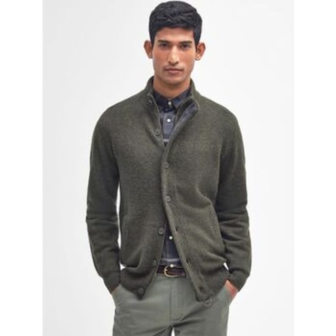 Barbour Zip Vest Lamswol Donkergroen - Maat XL - Heren