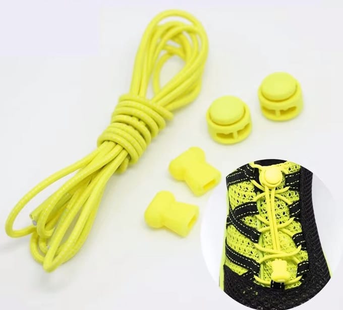 CHPN - Veters - Elastische veters - Lock veters - Universeel - 1 paar - Fluoriserend geel - Elastische Schoenveters - Veters met Lock