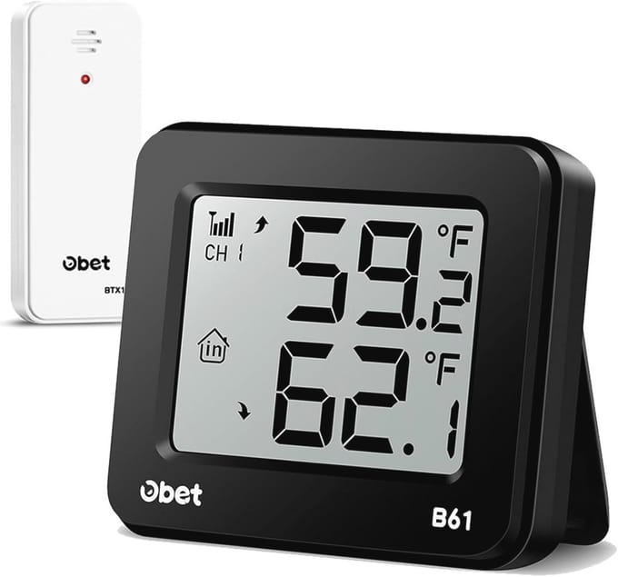 Draadloze Thermometer voor Binnen en Buiten - Externe Temperatuurmonitor voor Thuis