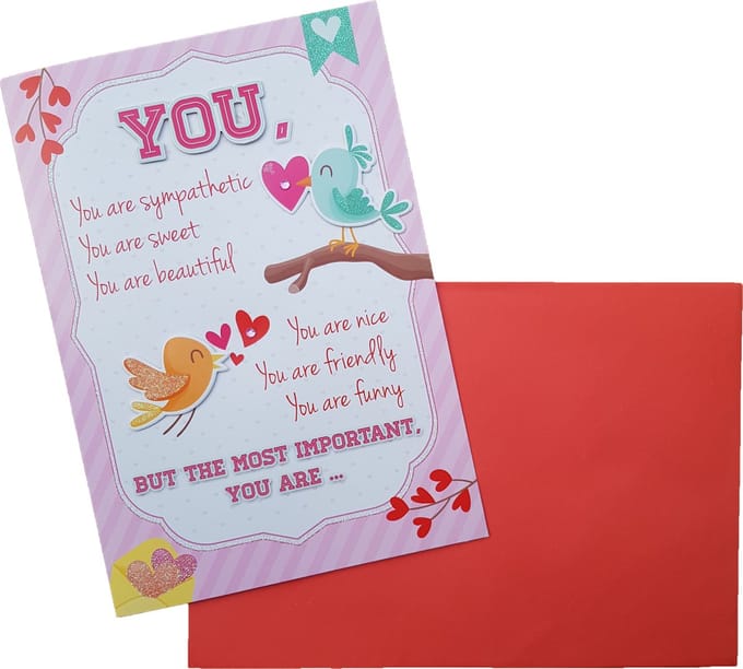 Valentijnskaart “You are ....” 18,5 x 26,5 cm | Valentijns tip