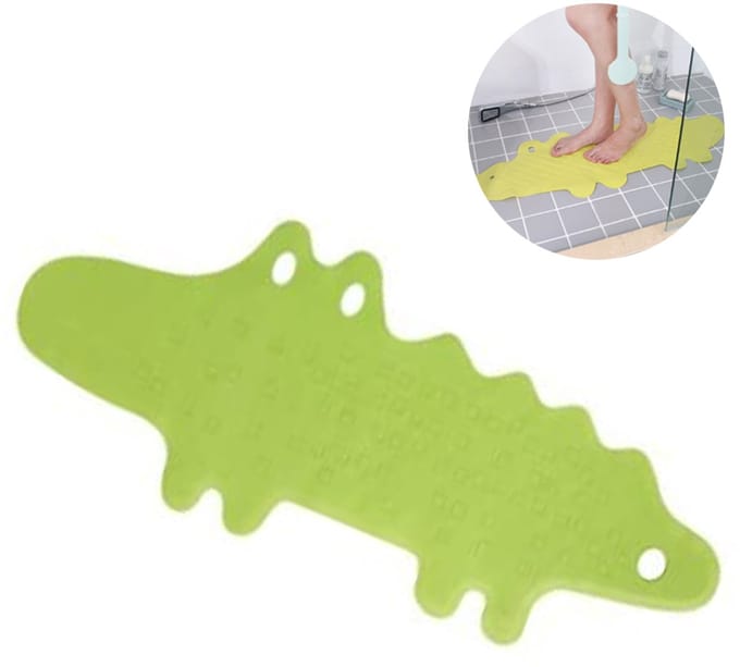 Cuhostki 1 Stuks - Antislipmat Badkamer Krokodil - Groen - 95×34.5Cm -Tpr - Antislip Zuignappen