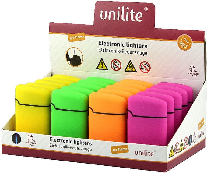 Turbo wind aansteker - 20 stuks aanstekers in display - soft touch