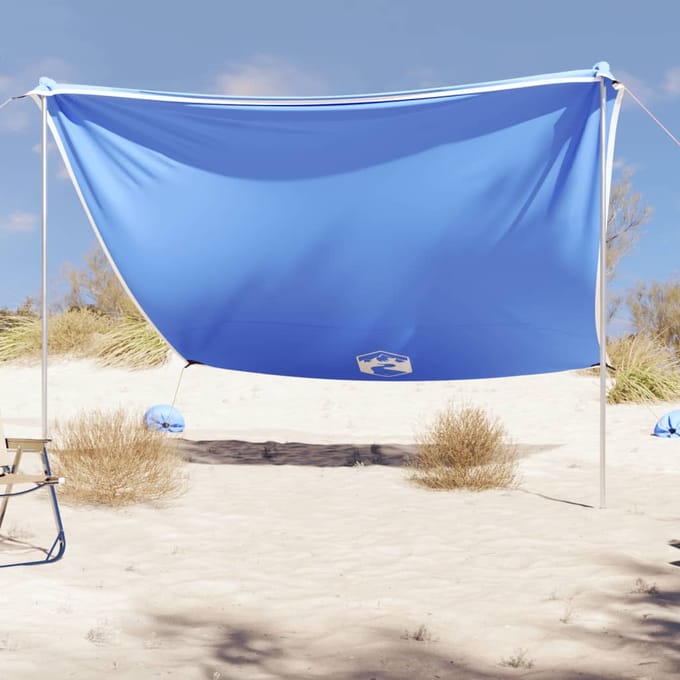 vidaXL - Strandluifel - met - zandankers - 304x300 - cm - blauw