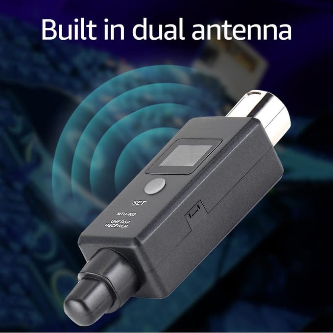 1 Paar Microfoon Draadloos Systeem Microfoon Draadloos Zendersysteem UHF DSP Zender & Ontvanger Mic/Line Twee Modussen zwart