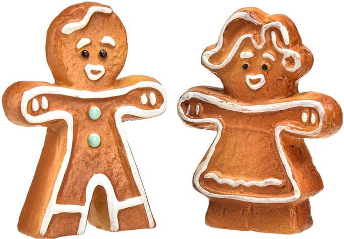 Keramische kerstdecoratie peperkoek vrouw en man set 7cm 6-pack, 6 Stü