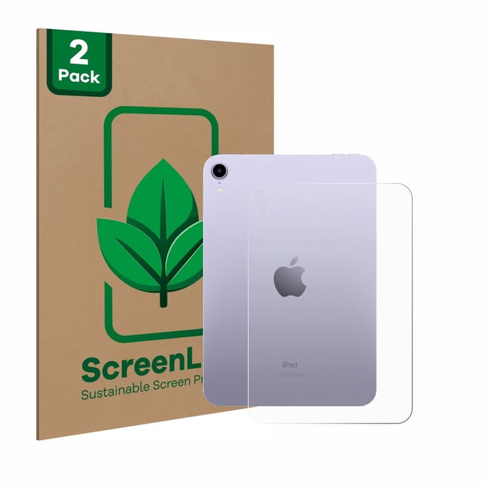 2 Stuks Screenprotector voor Apple iPad Mini 7 WiFi 2024 (Achterkant) - Hoogwaardige Beschermfolie transparant