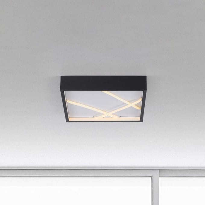 JUST LIGHT. GmbH JUST LIGHT. LED plafondlamp Mikado, 30 x 30 cm, zwart