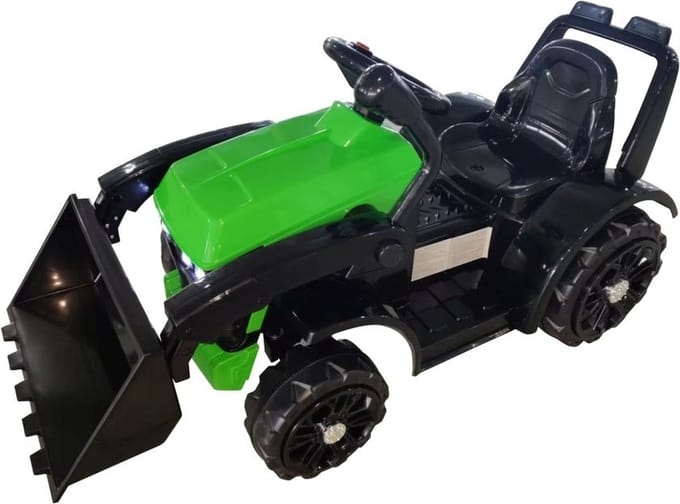 Kindertractor - elektrisch - 87x42,5x44,5cm - groen, zwart