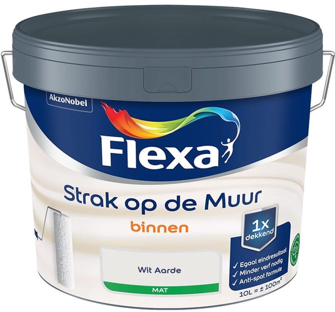 Flexa - Strak Op De Muur Binnen Mat - Wit Aarde - Mengverf - 10 L
