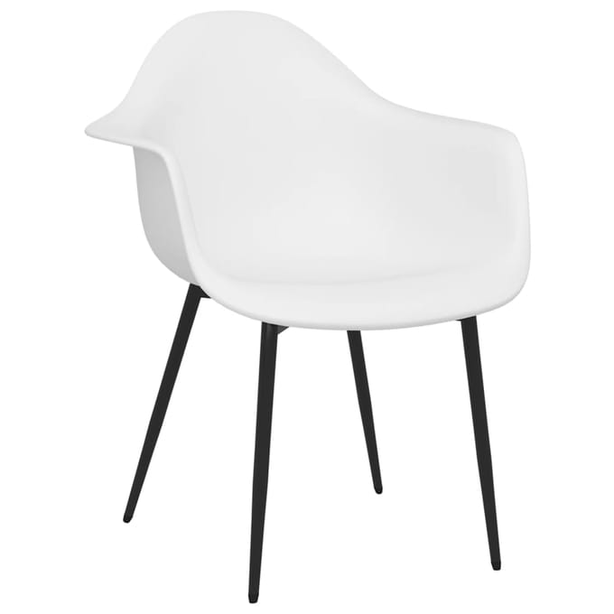 vidaXL - Eetkamerstoelen - 2 - st - PP - wit