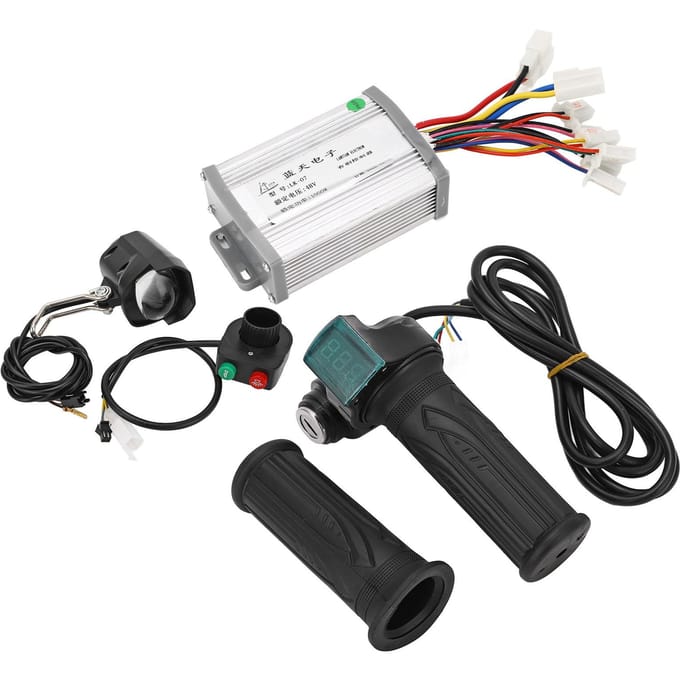 48V 1000W Geborstelde Motorcontroller met Draaigashendel Sleutels Voorlichtschakelaar Kit voor gray