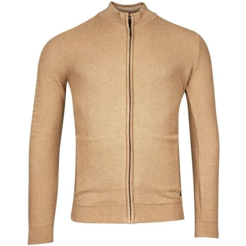 Baileys Vest Cardigan Zip Allover Structure Donker Zand / male