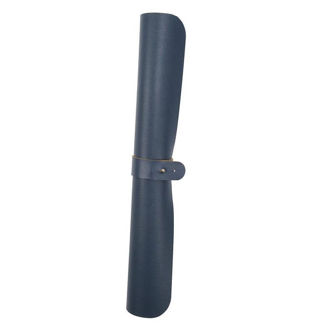 Dubbelzijdige Tafelmat Multifunctioneel Waterdicht Leer Schrijfbureau Muispad(Blauw Geel ) gray