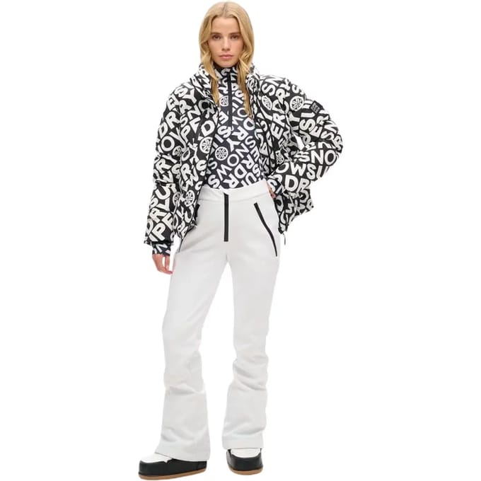 Superdry SKI SOFTSHELL SLIM TROUSERS Dames Wintersportbroek - Optic - Maat XL