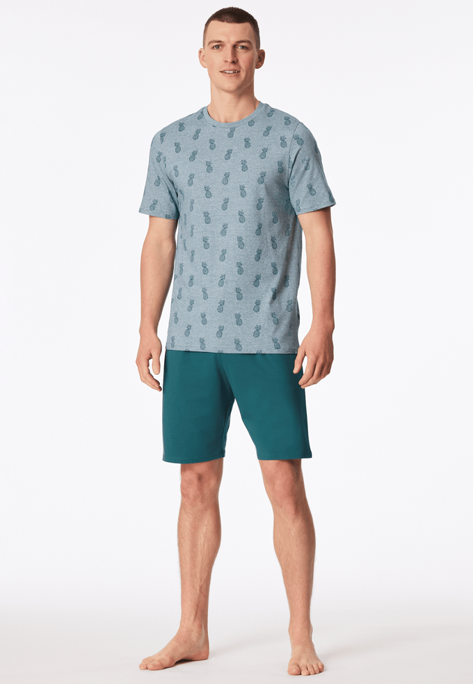 Korte pyjama met ananasmotief, groen - 95/5 52