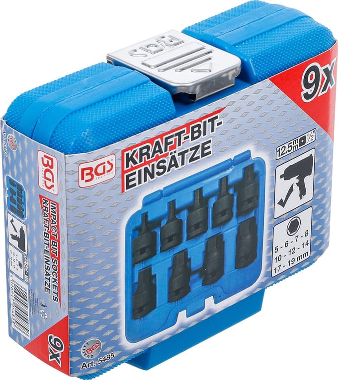 BGS Krachtdoppen set 1/2, inbus 5 - 19 mm, 9 delig