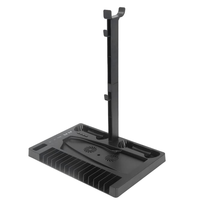 Voor PS5 Verticale Standaard Koelventilator Professioneel Dubbel Controller Oplaadstation met Koptelefoon white