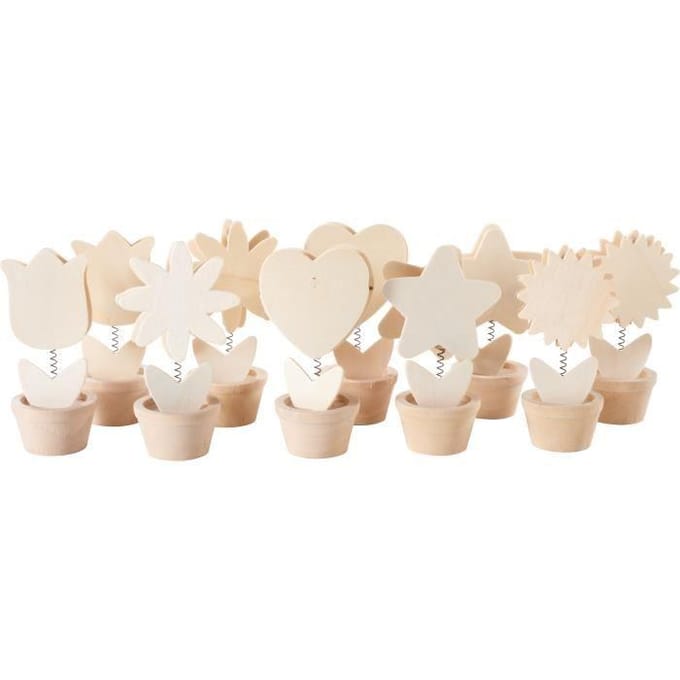 Creativ Company Versier je Houten Memoclip Bloem 10 stuks.