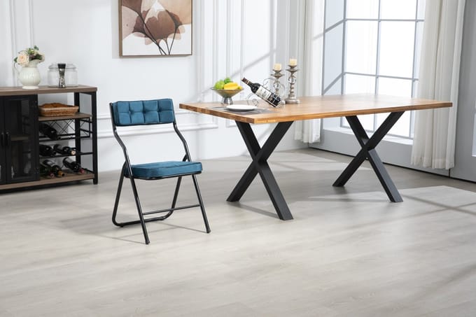 Sweiko Eetkamerstoel - Set van 2 - Inklapbare stoel - Geen montage vereist - Velvet - Blauw