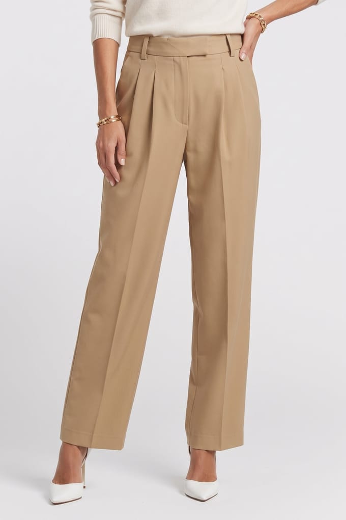ARKET Ebba Heavy Wool Twill Khaki Taglia: 38 | Pantaloni da completo Outlet | Donna | Marrone