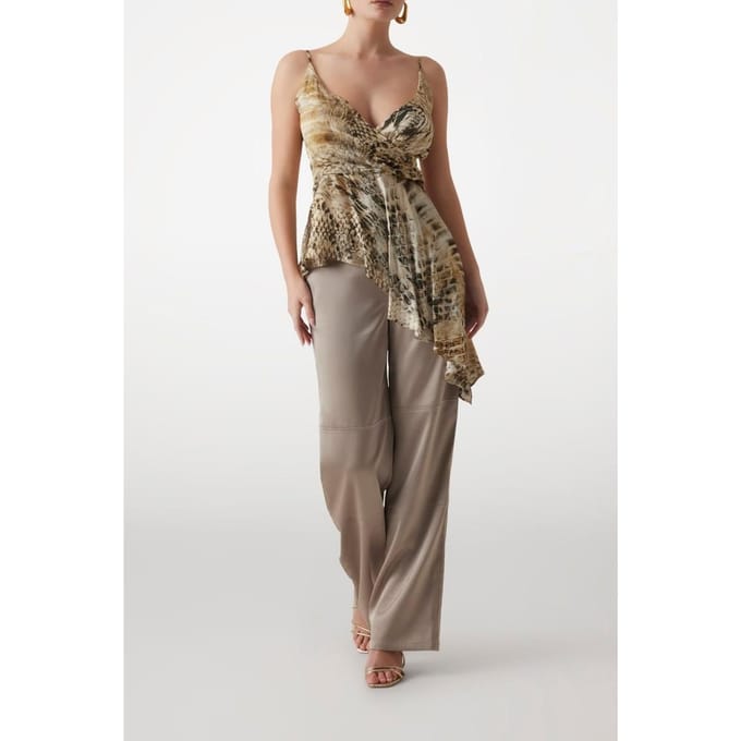 GUESS Giselle Asymmetrical Jumble Skin Print Größe: 36 | Blusen Outlet | Damen