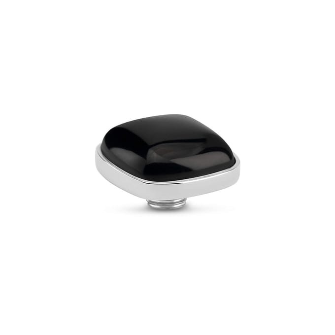 Melano Vivid Bulb Square Steentje Black Zilver