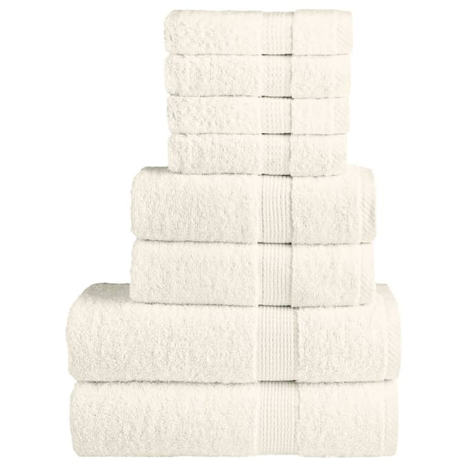 vidaXL - 8-delige - Handdoekenset - SOLUND - 600 - g/m² - crèmekleurig