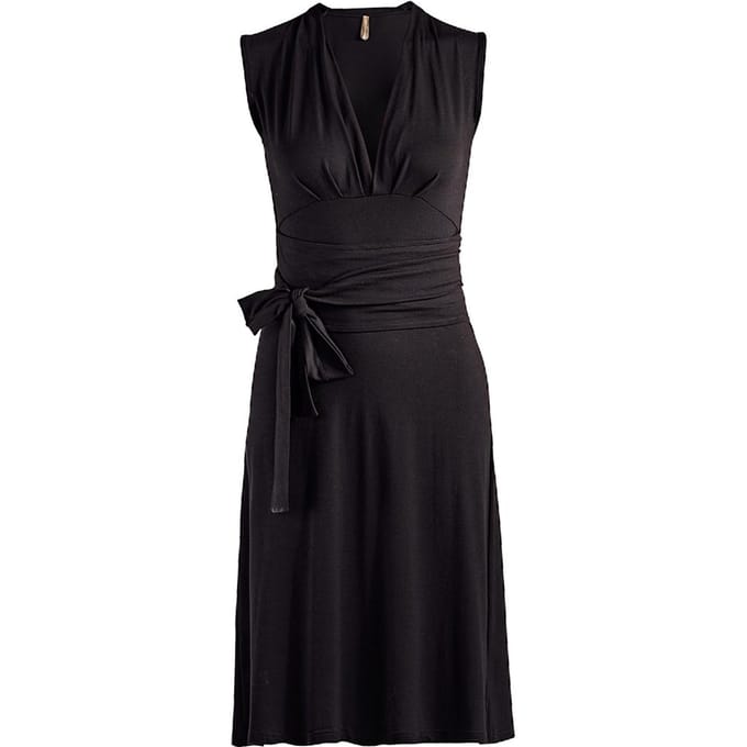 Mouwloze Empire Line-jurk in Zwart