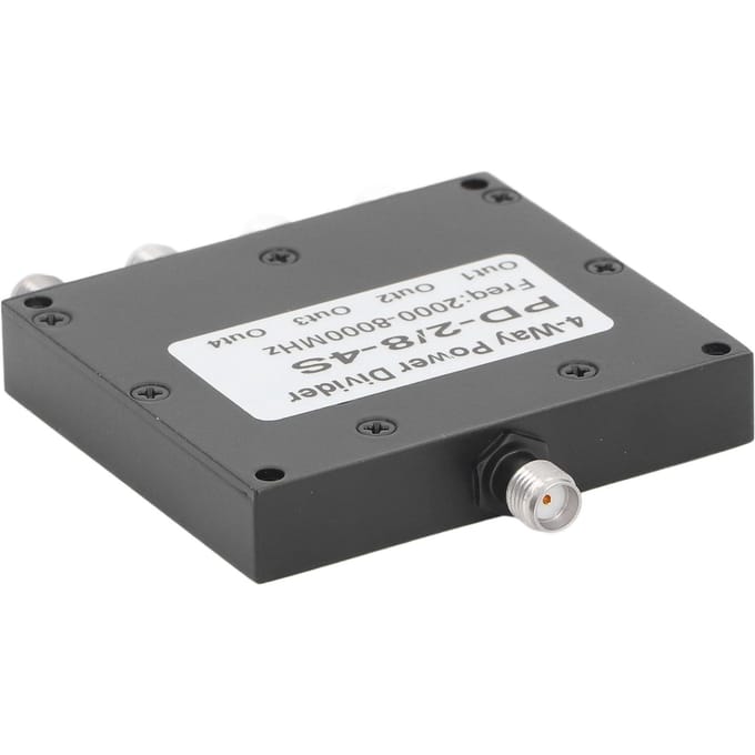 SMA Microstrip Power Splitter Combiner 2?8GHz Roestvrij Staal 4-weg SMA Vermogensverdeler