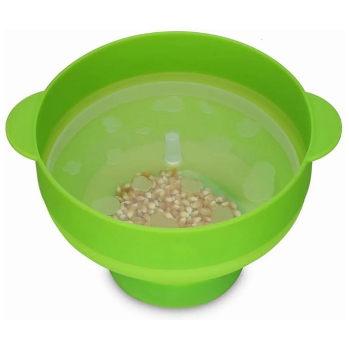 Popcorn Popper en Silicone pour Micro-ondes Bol Pliable en Silicone pour Popcorn avec Couvercle à Poignée beige