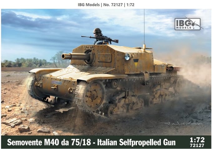 IBG Models Modelbouwpakket Militaire voertuigen - 72127 Semovente M40 da 75/18 - Tankjager Plastic - 1:72 - Modelbouw