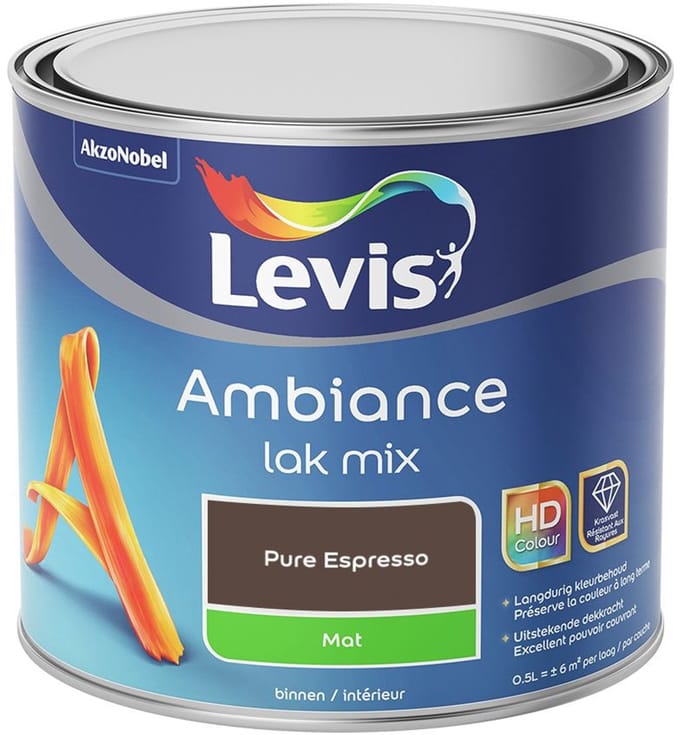 Levis - Ambiance Lak Mat Mix - Pure Espresso - Mengverf - 0,5 L