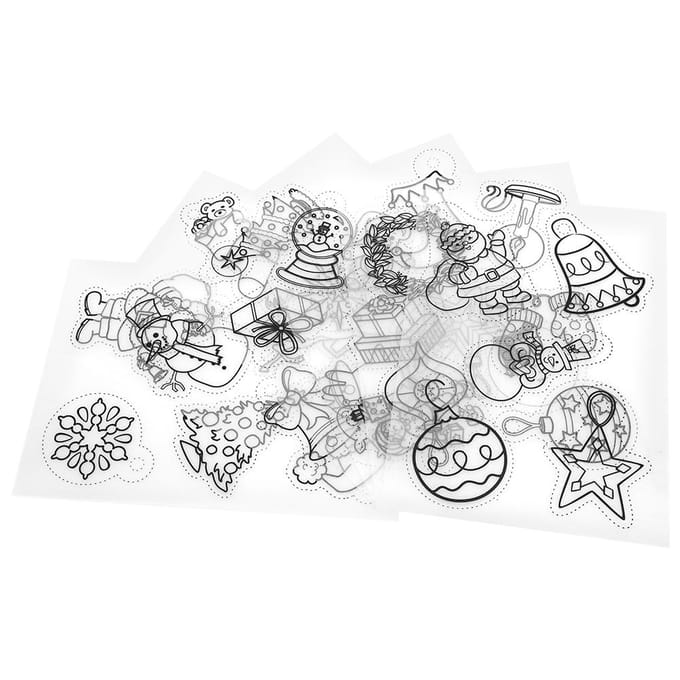 12 stuks Krimpfolie Vellen Kerst Set Klein Patroon DIY Handgemaakte Accessoires white