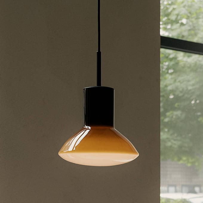 Grupa hanglamp Onda, oker, Ø 17 cm, glas, GU10
