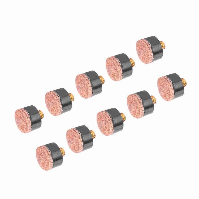 Lot de 10 embouts de rechange pour queue de billard (12mm) beige