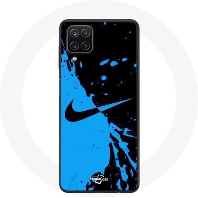 Coque Samsung Galaxy A12 Nike Logo Bleu et Noir